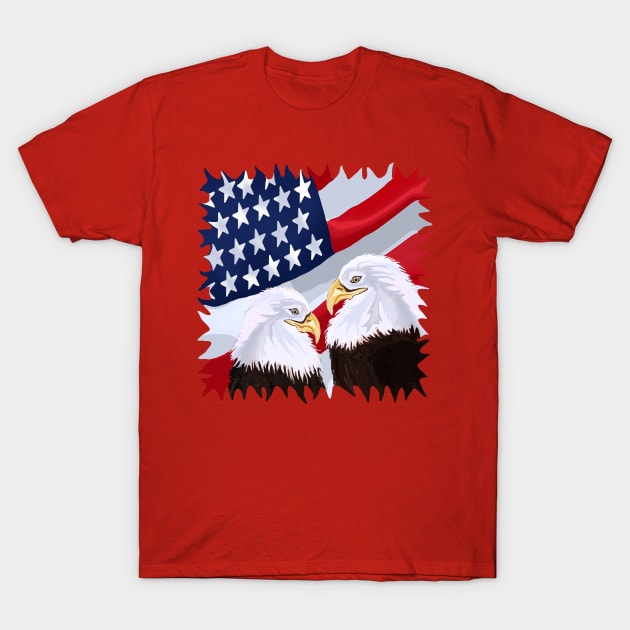 American Pride Through the Eyes of Eagles T-Shirt by distortionart